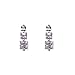 Jewelry : Sterling Silver Three Stone Design Square White CZ Stone Post Earring - Past Present Future