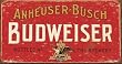 BUDWEISER ANHEUSER BUSCH WEATHERED Vintage Metal Sign Brewery Beer Bar Tin