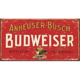 Tin Sign - Budweiser - Weathered
