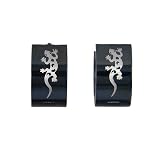 Schwarze Creolen mit Gecko Ohrringe Schmuckvon "Toms-Silver"