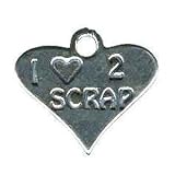 .925 Sterling Silver Love to Scrap Charm by SilverChicks