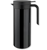 Zoom Produkt-Bild: Isosteel Tableline VA-9336K Vakuum-Isolierkanne 1,0 L aus 18/8 Edelstahl schwarz beschichtet mit Quickstop-Einhandausgie&szlig;system u. gro&szlig;er Einf&uuml;ll&ouml;ffnung