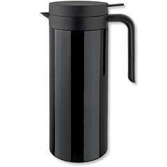 Isosteel Tableline VA-9336K Vakuum-Isolierkanne 1,0 L aus 18/8 Edelstahl schwarz beschichtet mit Quickstop-Einhandausgie�system u. gro�er Einf�ll�ffnung