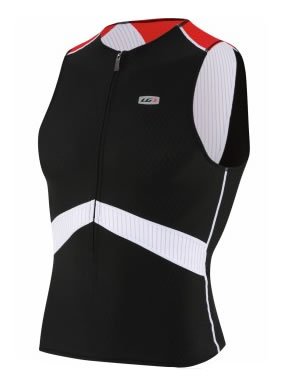 :Louis Garneau Men's Pro Sleeveless Cycling Jersey (Black/Red, Medium)