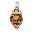 14K Yellow Gold Heart Shaped Citrine Pendant