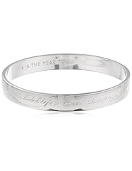 kate spade new york "Idiom Bangles" This is The Year to Engraved Silver Bangle Bracelet, 8"