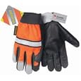 Hi-Vis Grain Cowhide Multi-Task Glove w/ Velcro Closure, Orange (PAIR)-XL