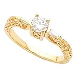 14K White or Yellow Gold Diamond Engagement Ring - 0.42 Ct. or 0.59 Ct.