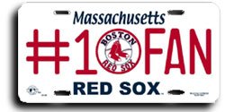 MLB License Plate - Boston Red Sox #1 Fan