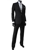 TheLees (SV402J) Mens Business Slim Fit One Button Dress Suit Blazer Jacket