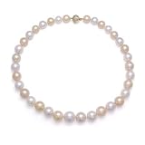 Multi-Colored White and Gold Graduated South Sea Pearl Necklace, 9.5-12.5mm