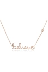 Shy by SE Diamond Bezel "Believe" Necklace