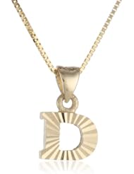 14k Yellow Gold Initial Pendant Necklace, 18"