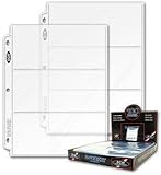 20 (Twenty Pages) - BCW Pro 3-Pocket Currency Storage Page - Dollar Bill & Currency Collecting Supplies