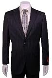 Mens Grey Striped 3-button High Vested 3 Piece Rayon/Visouse Dress Suit in 3 Colors $189