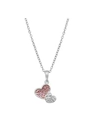 Two Hearts Pave Pendant Necklace