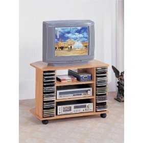 MAN CAVE Light Natural Finish TV Cart Shelf