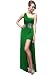 Ever Pretty Split Flirty Rhinestones One Shoulder NWT Long Prom Gown 09542, Size 8, Green, HE09542GR10