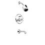 Jado 888/400/100 New Classic Pressure Balance Tub and Shower Set, Cross Handles, Polished Chrome