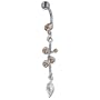 Belly Navel Ring Champagne Crystal Dangling Vine Dangle Belly Navel Ring Body Jewelry