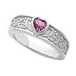 14K White Gold Pink Tourmaline Heart Ring