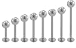 16G EXTERNALLY THREADED STEEL LABRETS LB163/8 - 16G 3/8" 3MM BALL