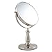 Zadro VAN48 Two-Sided Vanity Swivel Mirror, Satin Nickel, 1X and 8X