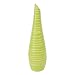 Handmade Terracotta Lime Green Vase with Beige Stripes