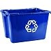 Rubbermaid(R) Computer Paper Collection "We Recycle" Container, 12 1/2 Gallons, 13 1/2-Inch H by 20-Inch W by 15-Inch D, Blue