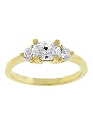 Oval Serenade Triplet Ring in Gold Tone