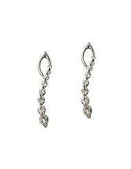 1/2CTW Diamond Journey Earrings In 14K White Gold