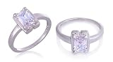 Radiant Cut White CZ Ring Sterling Silver