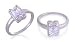 Jewelry : Radiant Cut White CZ Ring Sterling Silver