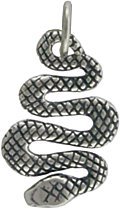 Double Sided Detailed Snake Pendant in Sterling Silver, #7611