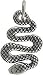 Double Sided Detailed Snake Pendant in Sterling Silver, #7611