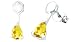Pear Cut Citrine Drop Earrings Sterling Silver