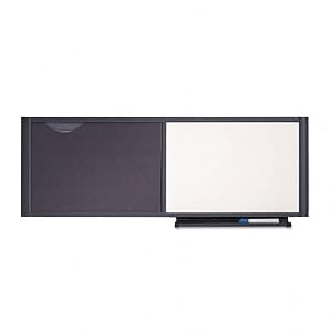 Quartet Precision Workstation Fabric and Dry Erase Combo Bulletin Board, 36 x 18 Inches, Includes Hardware, Tray and Marker, Graphite Finish Frame (WC3618)