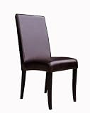 2 Dark Brown Full Leather Dining Chairs By Wholesale Interiors