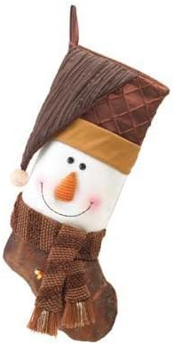 Koehler Holiday Seasonal Home Decor Golden Sparkle Snowman Christmas Celebration Stocking by Koehlerhomedecor