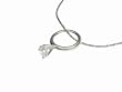 Sterling Silver CZ April Birthstone Ring Necklace with 18" Figaro Chain
