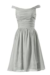 Lace-Up Off the Shoulder Chiffon Short Bridesmaid Dress/Party Dress 