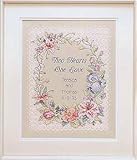 Dimensions Crafts Two Hearts Wedding Record Stamped Cross Stitch Kit 11X14 3122, 1 Item(s)/Order
