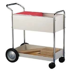 Fellowes 40922 Steel mail cart, 150 folder capacity, 16-1/4wx39-1/4hx38d, dove gray