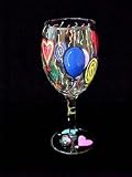 Birthday Balloons Design - Hand Painted - Wine Glass - 8 oz..