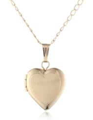 Childrens 14k Gold Filled Heart Locket Pendant Necklace, 15"