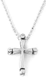 Sterling Silver Ball Tips Deep Cross Pendant by Bob Siemon, 18