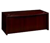 Corsica Bowfront Executive Desk Mahogany Finish on Walnut Veneer