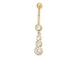 4 CZ Round Belly Ring