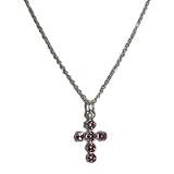 Swarovski Pink Crystal Cross Children's Necklace Sterling Silver