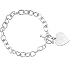 Sterling Silver Cable Toggle and Heart Bracelet - 8 inches